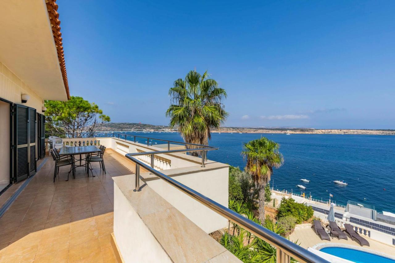 Villa Palma - Sunset Sea Views With Pool, Jacuzzi, Sauna And Games Room Mellieħa Exteriör bild